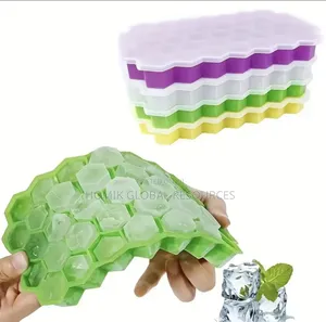 37-Grid Reusable Silicone Popsicle Ice Mould Maker With Lid