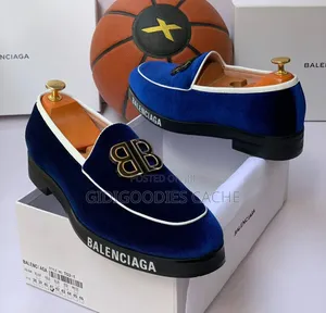 Balenciaga Blue Suede Loafers