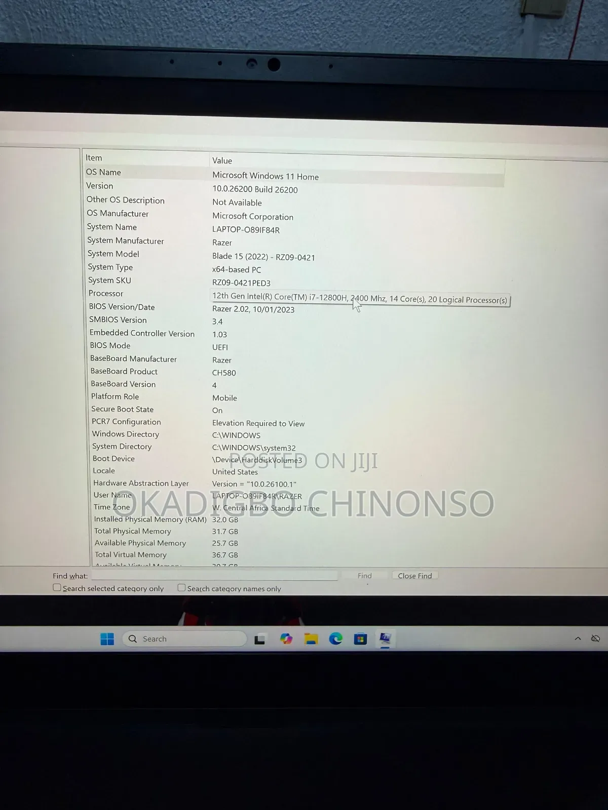 Laptop Razer Blade 32GB Intel Core i7 SSD 2T
