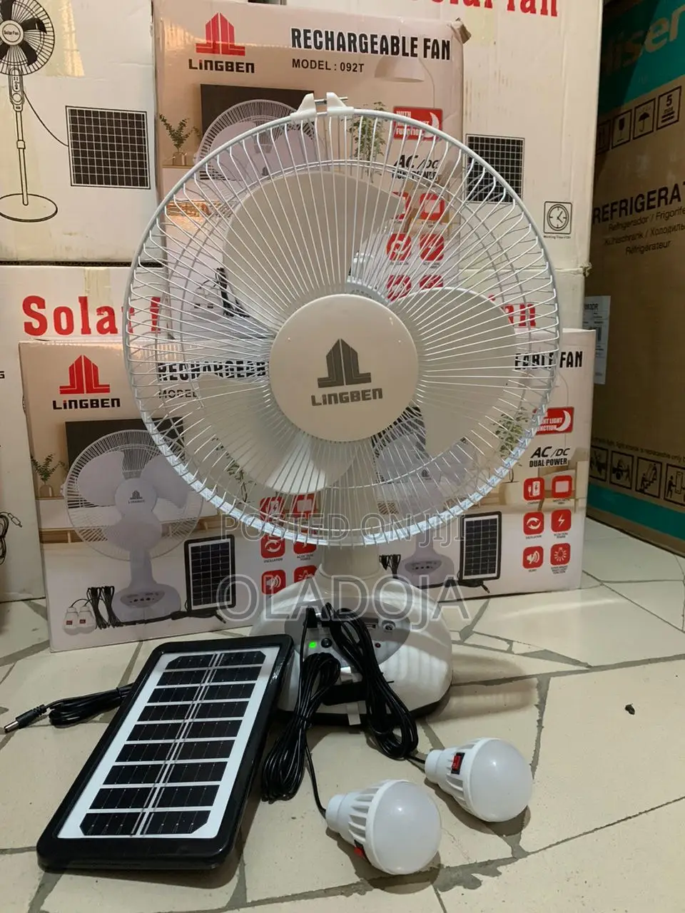 Table Solar Rechargeable Fan