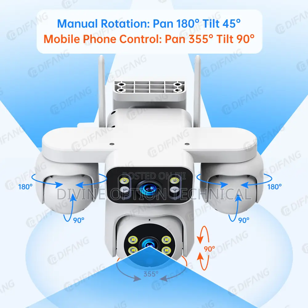 4 Lens Solar CCTV Camera With Aov Technology