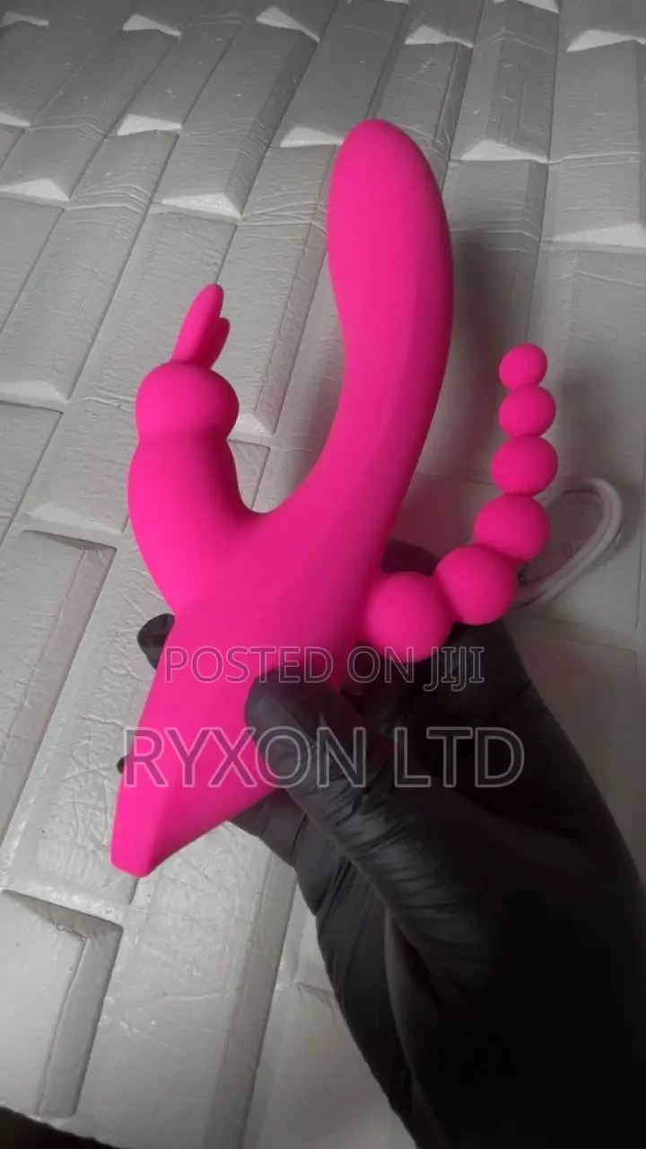 Ao Lei 3in1 Rabbit Vibrator Rechargeable With Anal Beads