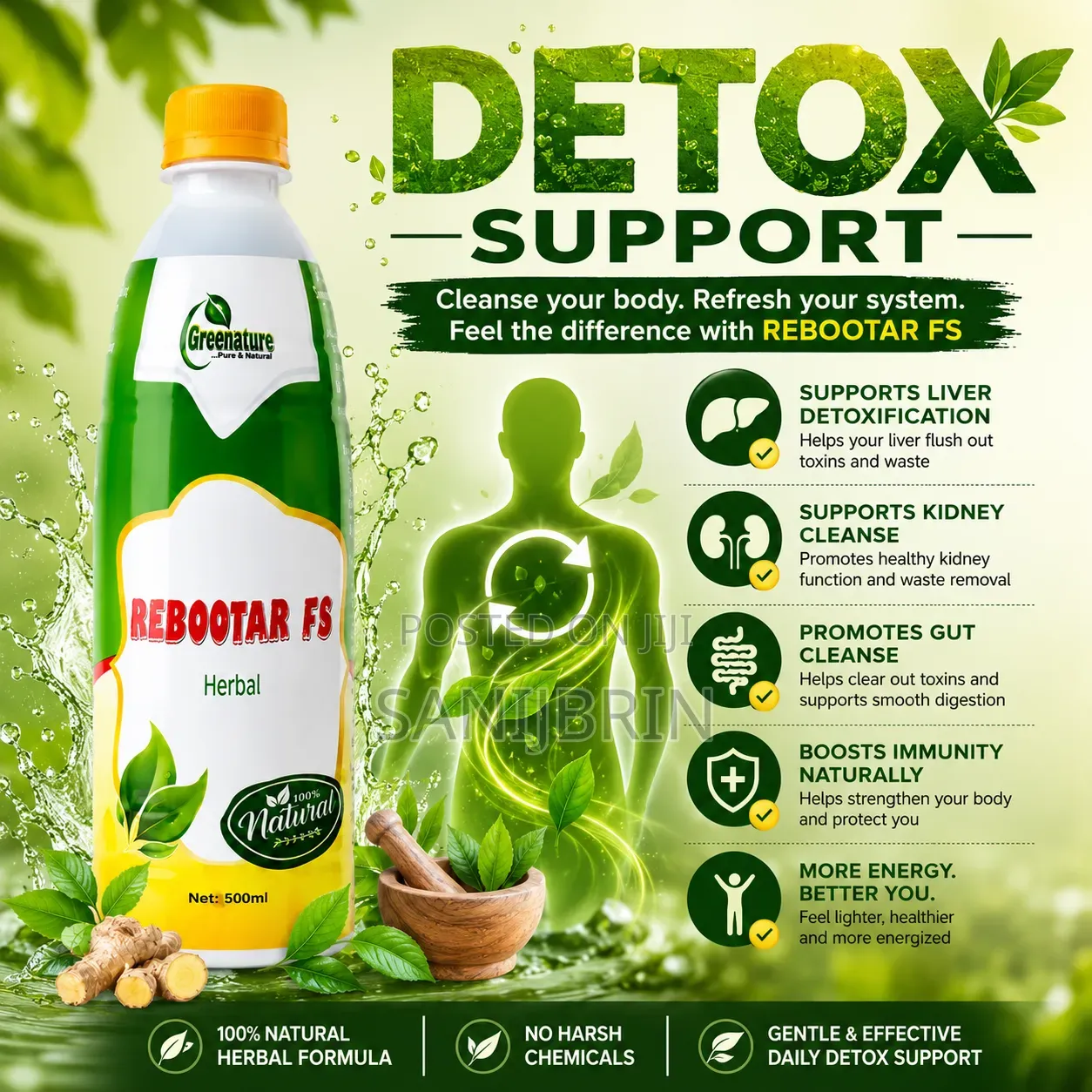 Greenature Rebootar Fs Bitters - Cardio,Sugar Control Immunity 750ml