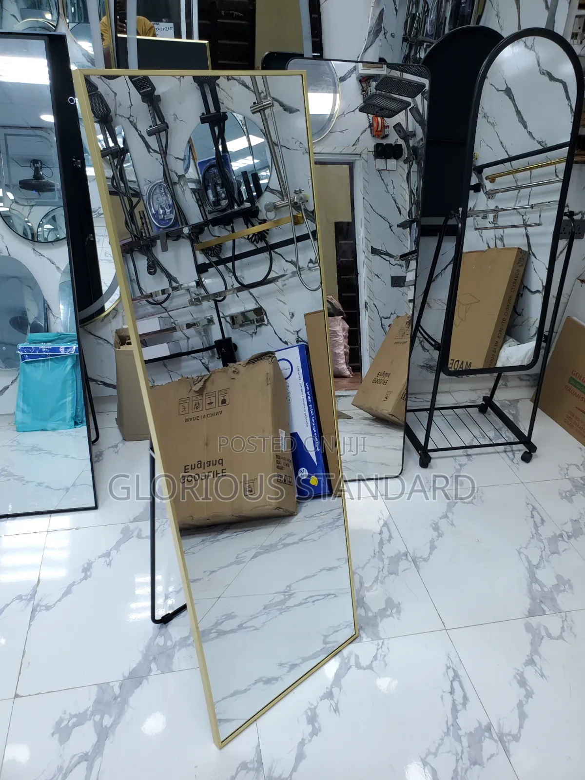 Square Gold Frame Dressing Mirror