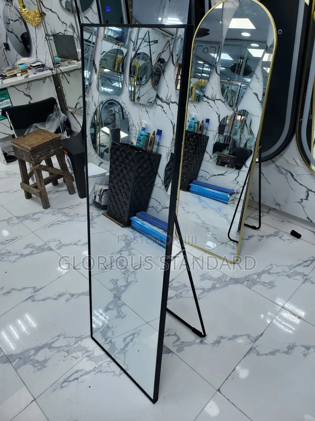 Square Black Frame Dressing Mirror