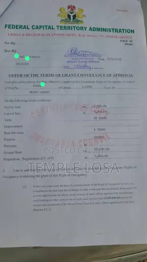 1 Hectare of Land in Mpape (Distress Sales)