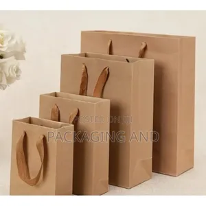 Sturdy Small Brown Kraft Paper Bags|A5 Size With Ribbon Handle|Moq:100