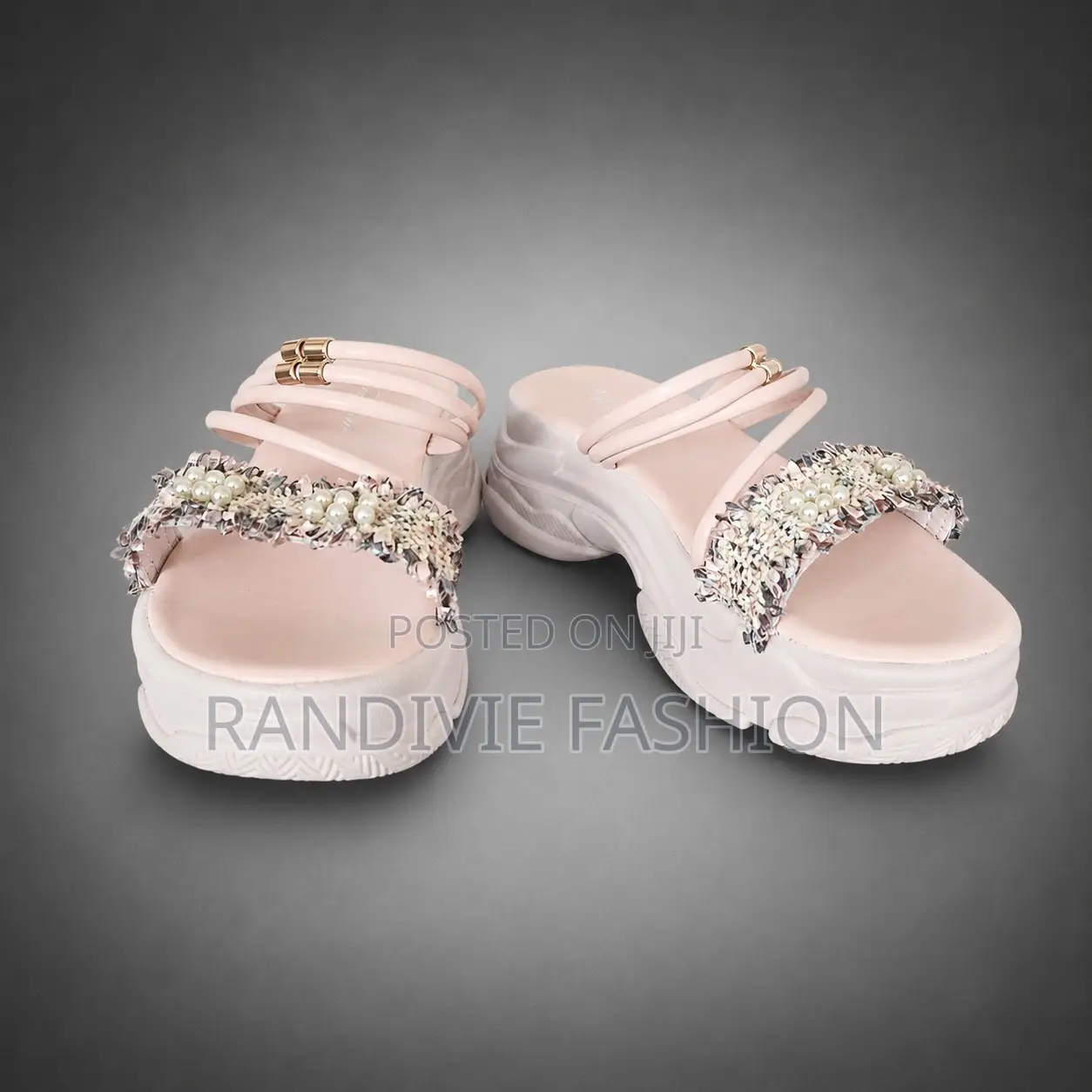 Pearls Sandals Beige