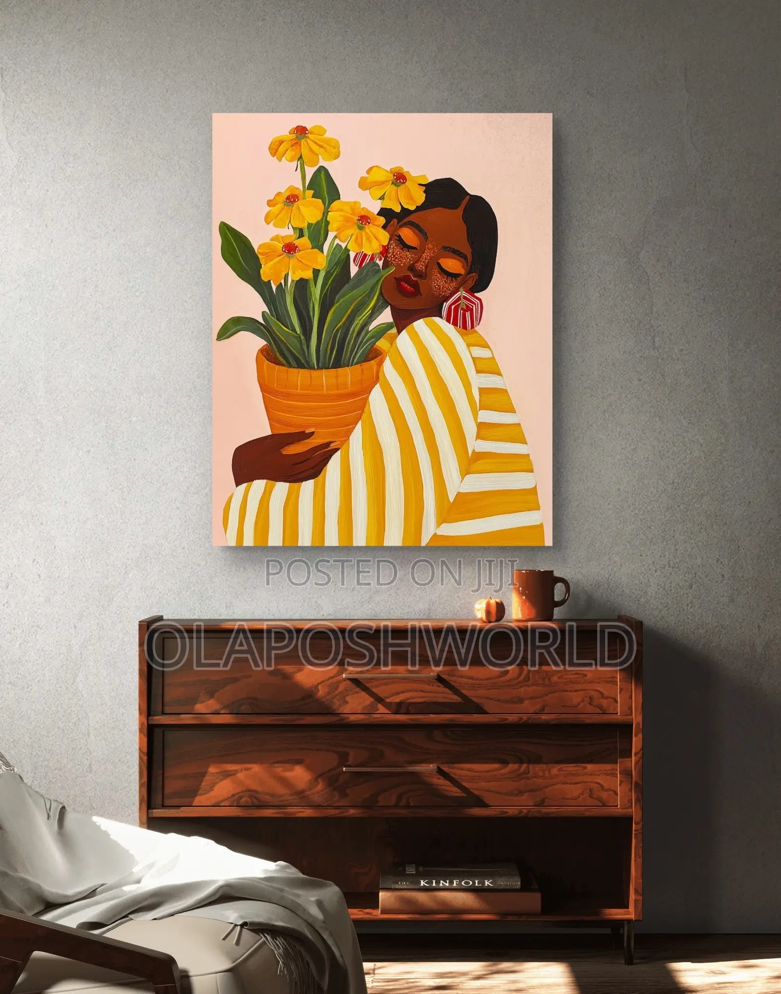 Terracotta Abstract 1pcs Canvas Wall Art