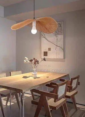 Japanese Wabi Sabi Led Pendant Lights Bamboo Rattan Lustre Suspension