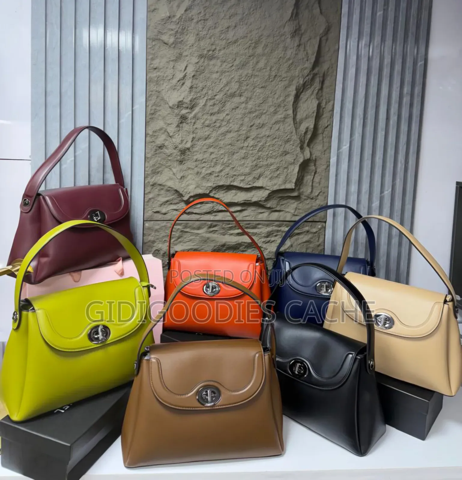Structured Top-Handle Leather Handbags