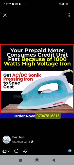 250watts Low Wattage/Solar Iron