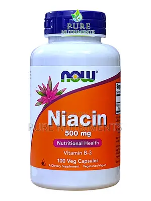 Now Niacin 500mg Vit B3 100 Veg Caps For Energy, Heart Nervous System
