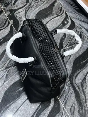 Christian Louboutin Quality Luxury Men Genuine Leather Duffle Bag
