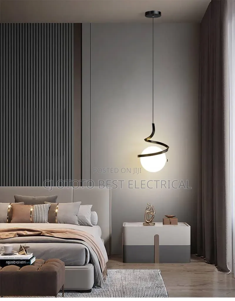 Glass Bedroom Decor Drop Light, Gold Black Available
