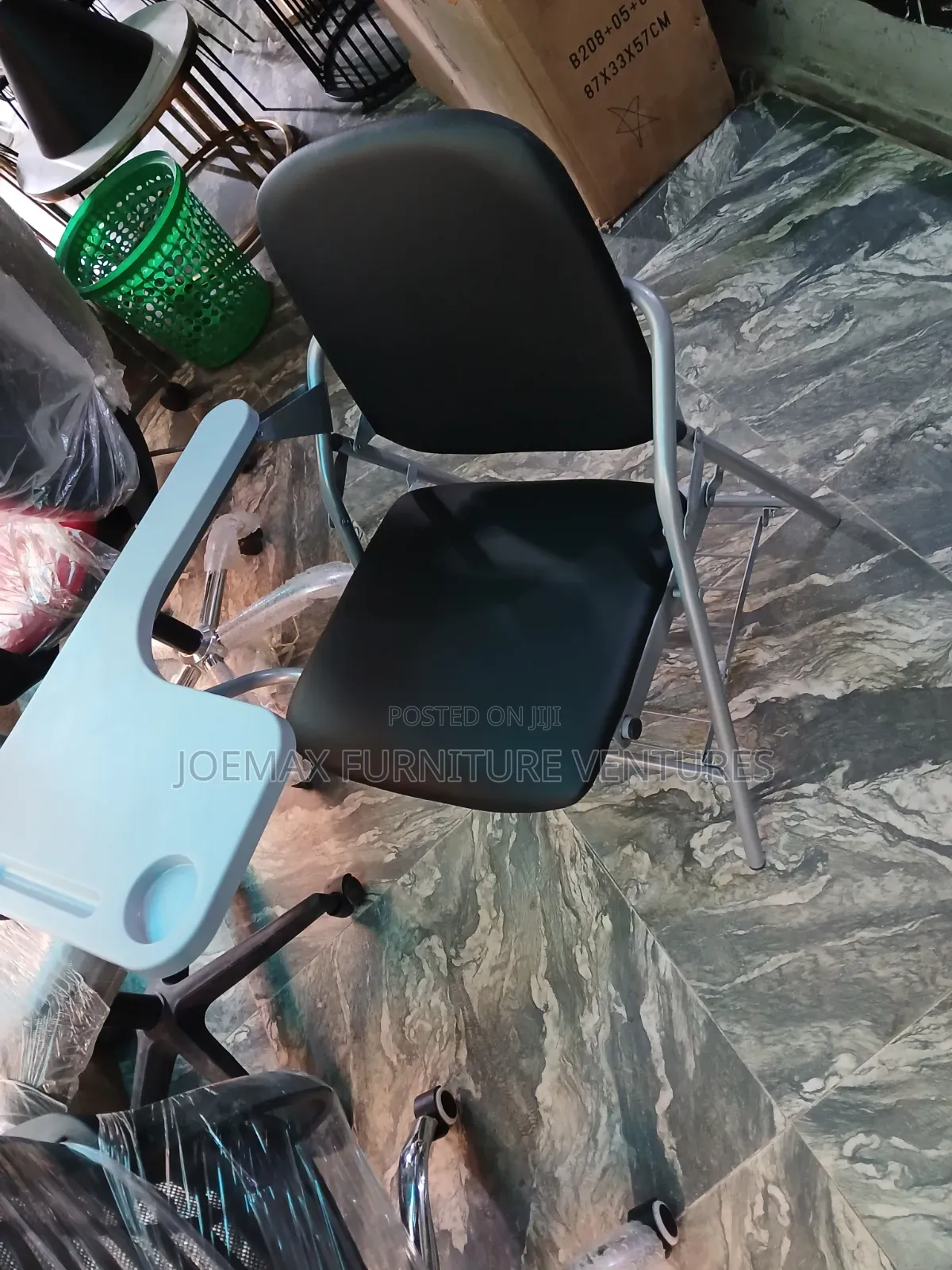 Writing Pad Chairs With Leather Seat.