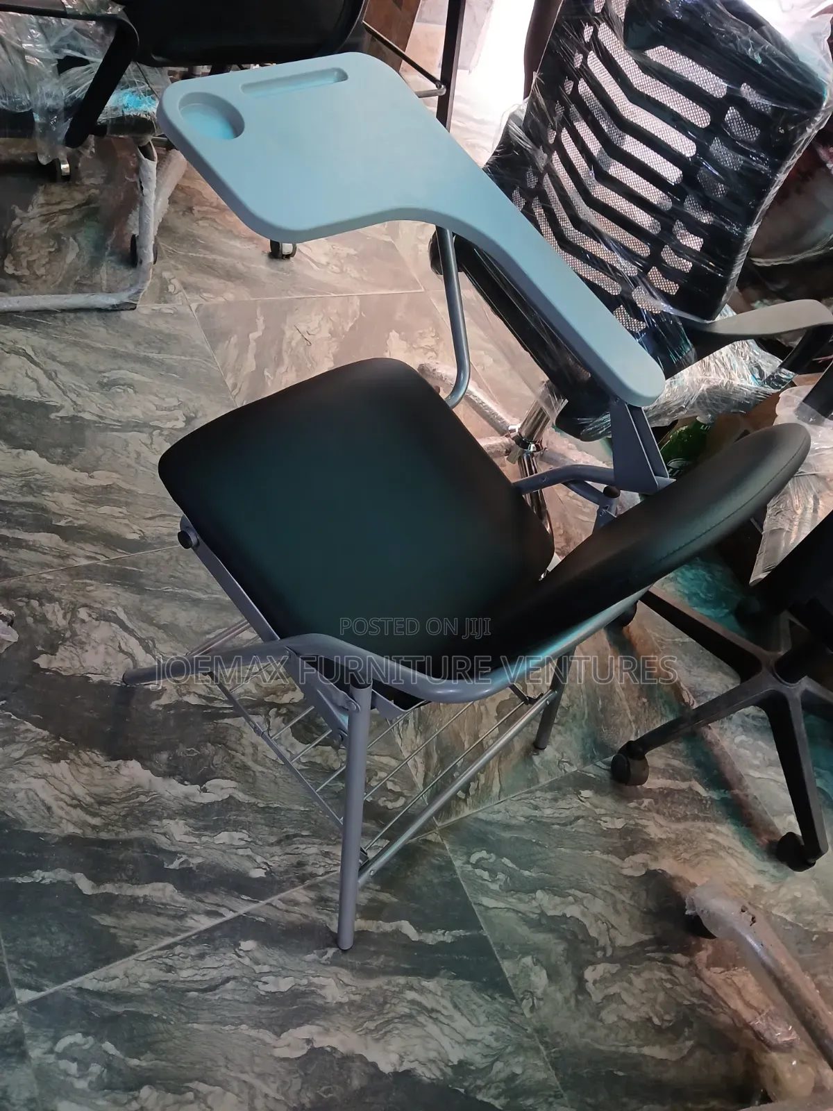 Writing Pad Chairs With Leather Seat.