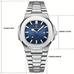 Poedagar Square Luxury Men Wristwatch Waterproof Watch