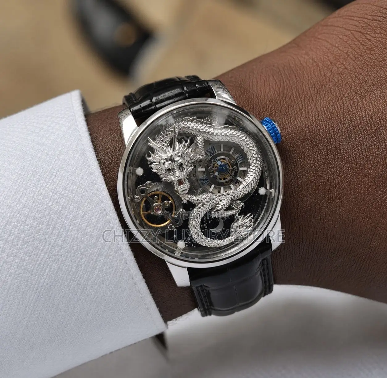 Hanboro Authentic Quality Luxury Men Automatic Engine Wristwatch