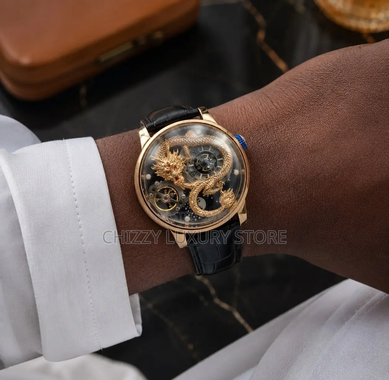 Hanboro Authentic Quality Luxury Men Automatic Engine Wristwatch