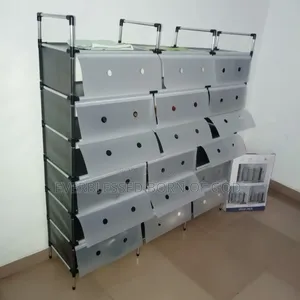 Multi Layer, Dust Proof Shoe Rack With Transparent, Flip Up Drawers