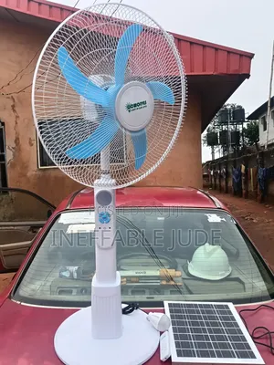 Solar Fan With Remote, One Light, and Solar Panel