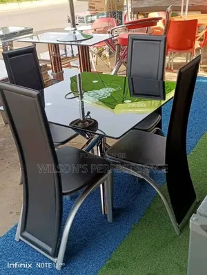 4 Seaters Glass Top Dinning Set