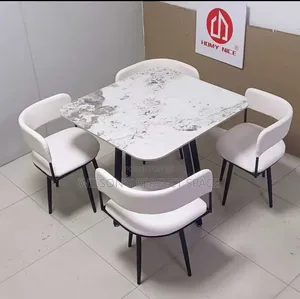 All White Marble Top Dinning / Restaurant Set