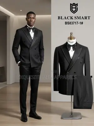 Quality Blacksmart Double Breasted Tuxedo Suit