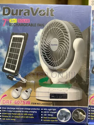 Duravolt Rechargeable Solar Fan