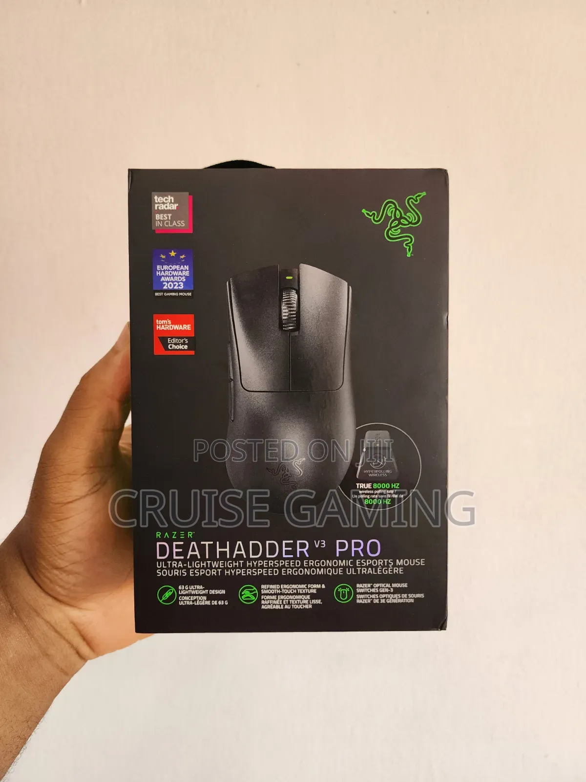 Razer Deathadder V3 Pro Wireless Gaming Mouse 8000hz Dongle Model