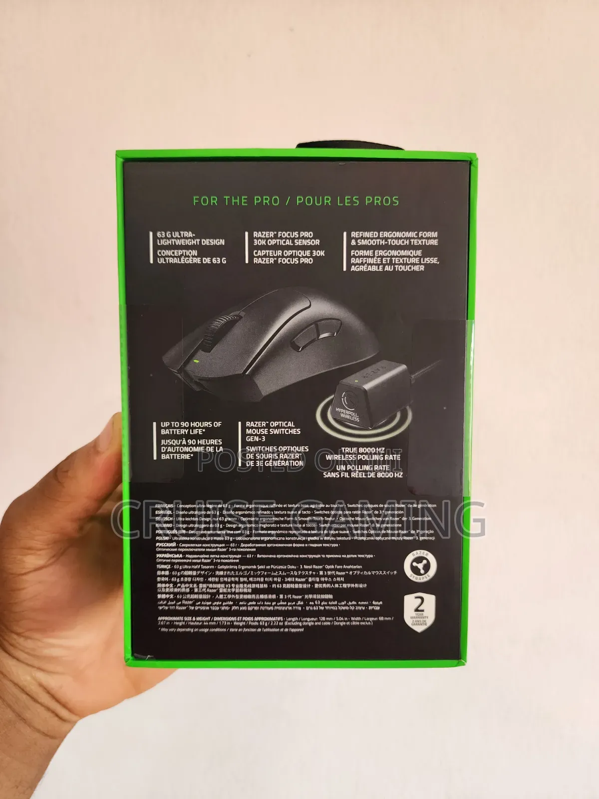 Razer Deathadder V3 Pro Wireless Gaming Mouse 8000hz Dongle Model