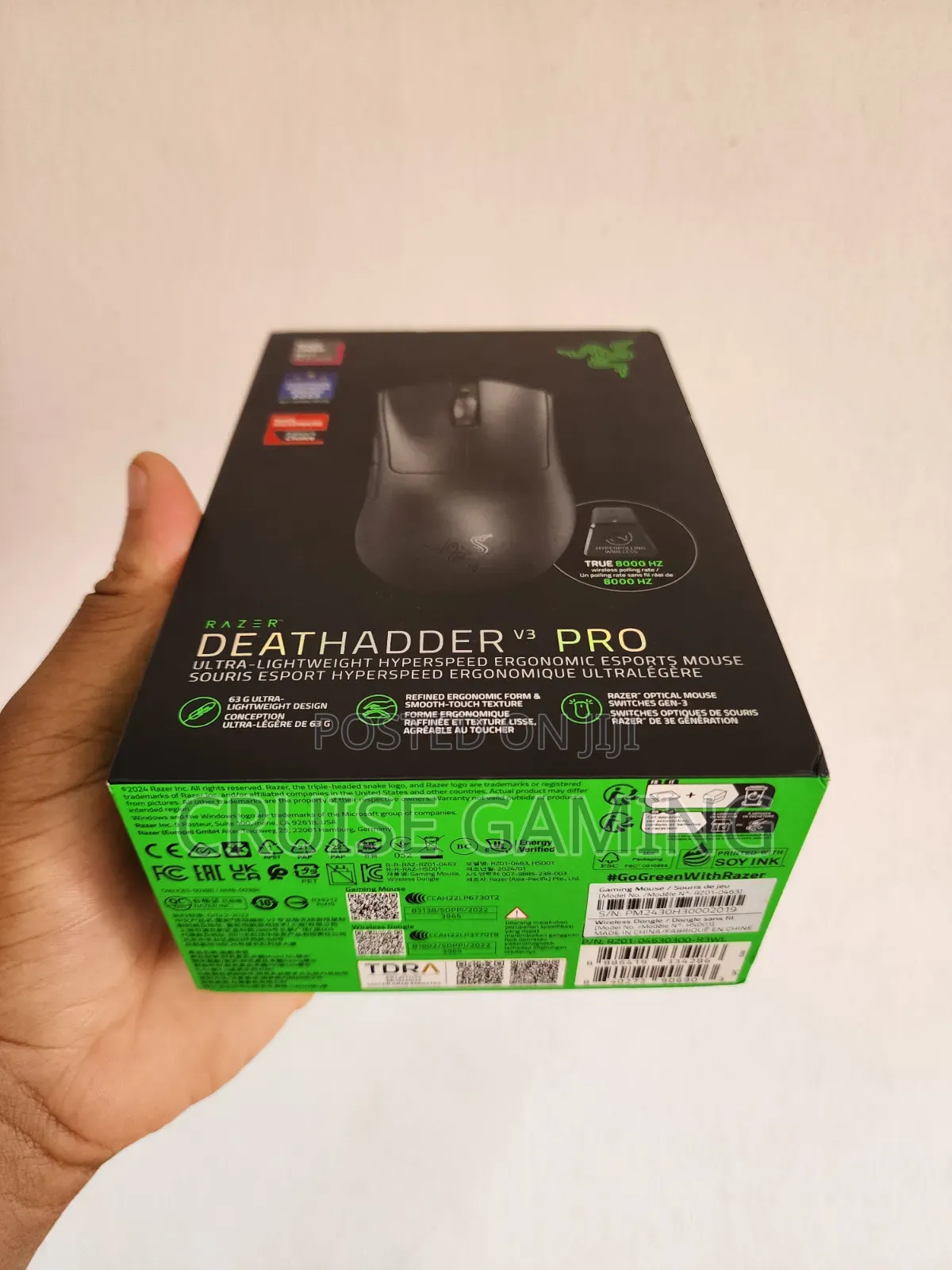Razer Deathadder V3 Pro Wireless Gaming Mouse 8000hz Dongle Model