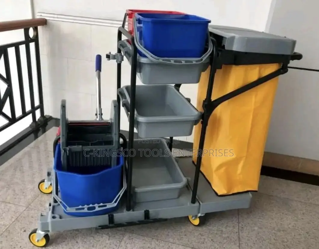 Janitorial Cleaning Trolley For Transporting Supplies.