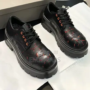Balenciaga Platform Derby Shoes – Black Lava Crack Edition