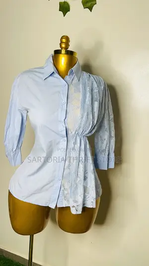 Light Blue Top With Lace
