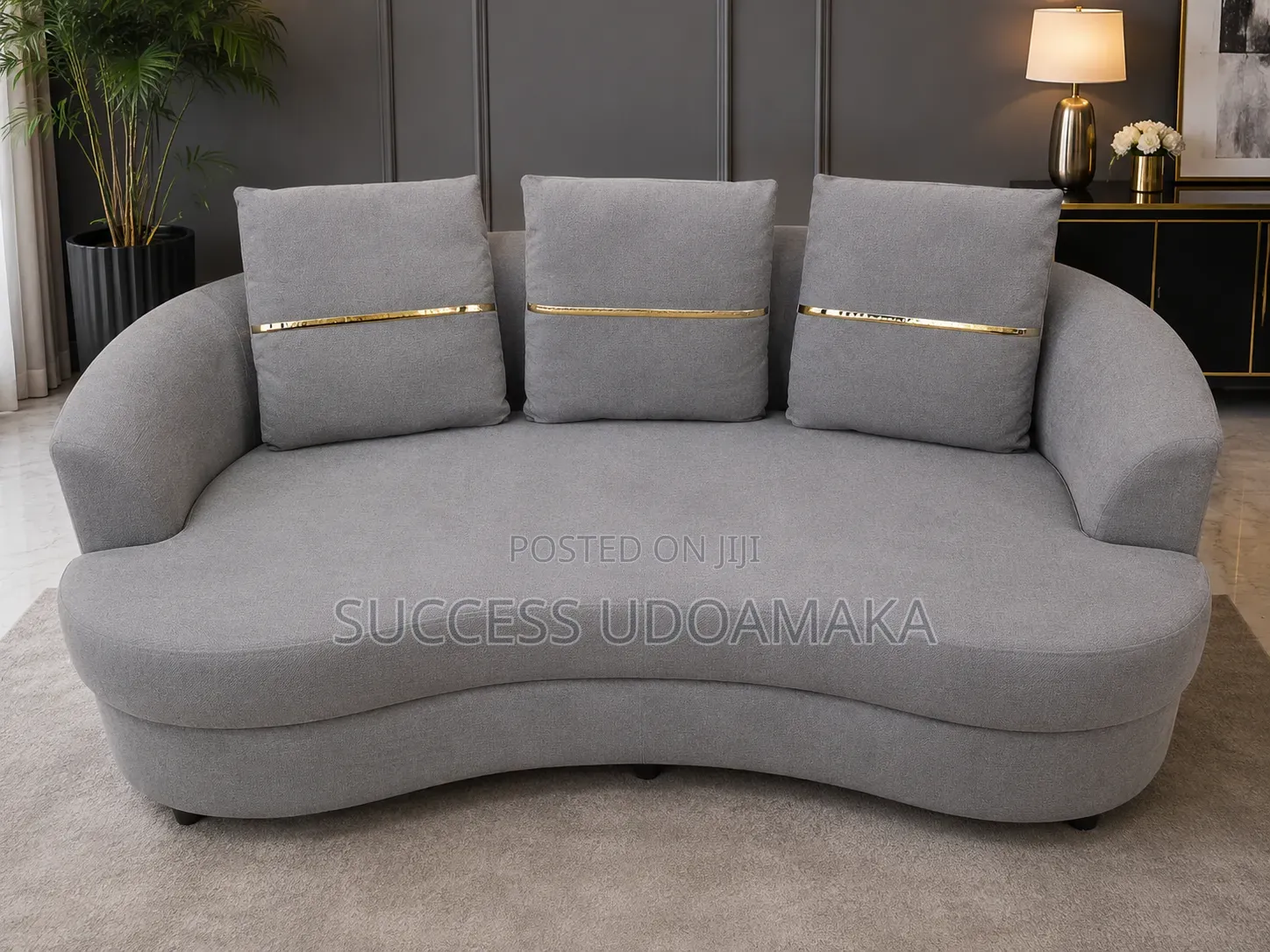 3 Seater Grey Color Sofa