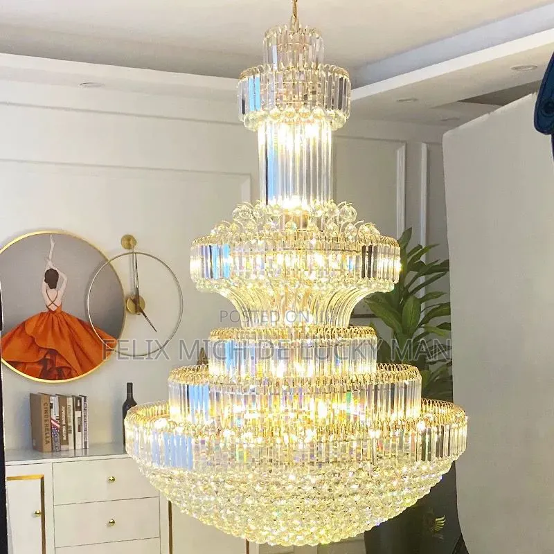 Modern, Tiered Crystal Chandelier