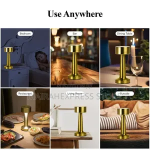 Modern Gold-Finished Rechargeable Led Touch Table Lamp Ts