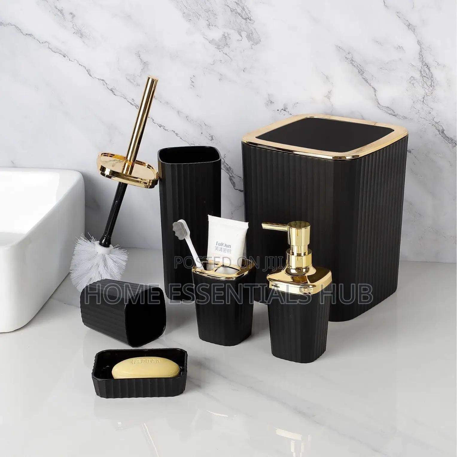 6 Pieces Electroplated Bathroom Set
