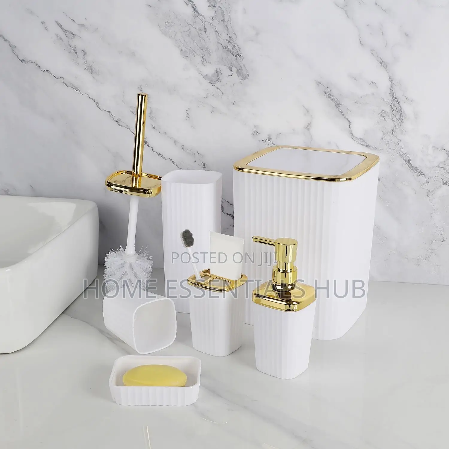 6 Pieces Electroplated Bathroom Set