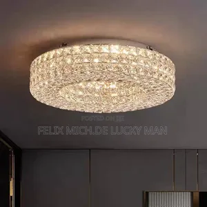 600mm Modern Luxury Crystal Flush Mount Ceiling Lamp.