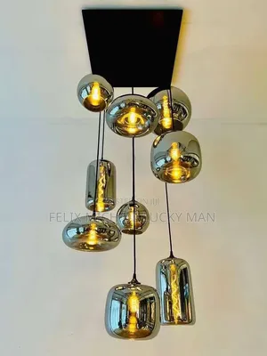 Modern Smoked Glass 9-Globe Spiral Chandelier