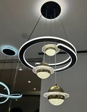 Modern 3-Ring Led Crystal Pendant Chandelier