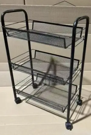 3-Tier Rolling Utility Storage Cart – Heavy Duty Mesh Storage Cart