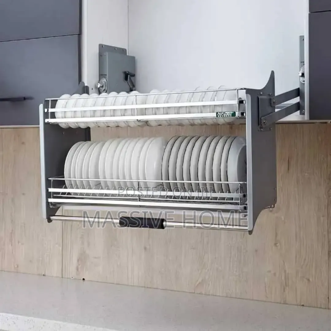 Pull Down Plate Rack Gray Colour