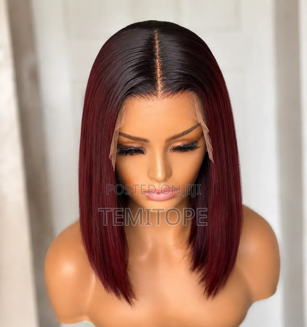 Darkroot Wine SDD Bone Straight Closure Wig