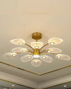 Nordic Ceiling Light Luxury Design Lotus Gold Hanging Lights