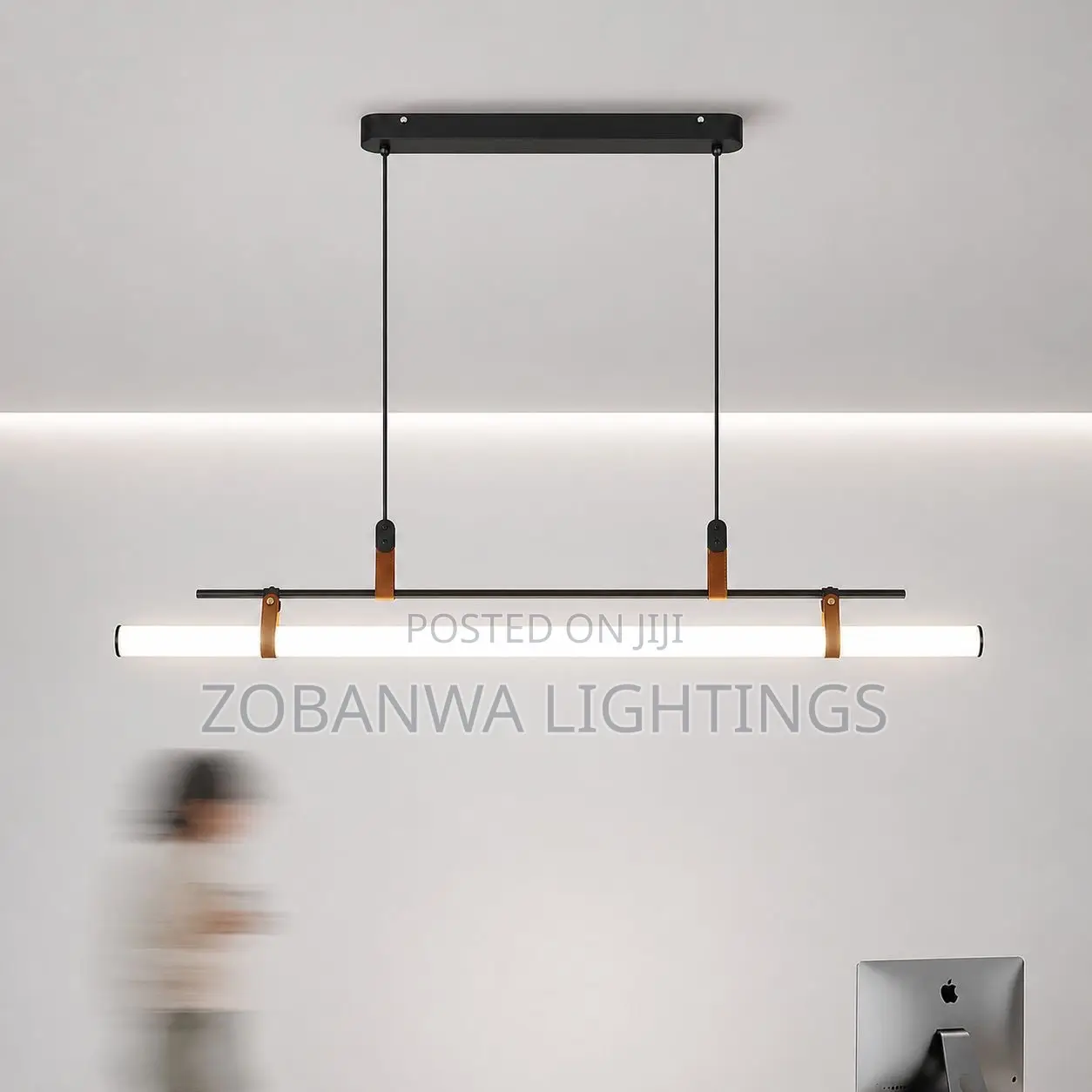 Modern Led Long Tube Chandelier Kitchen Table Dining Room