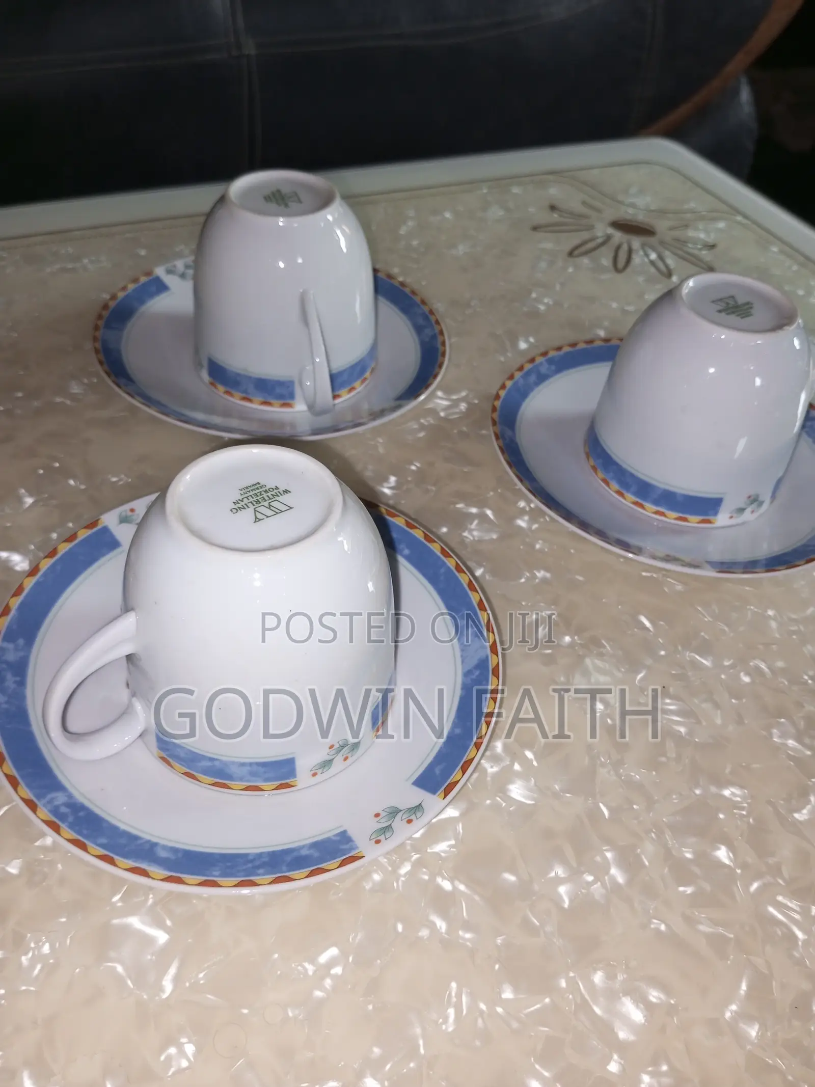 Luxury Flower Design Teacup Set. 3-Piece